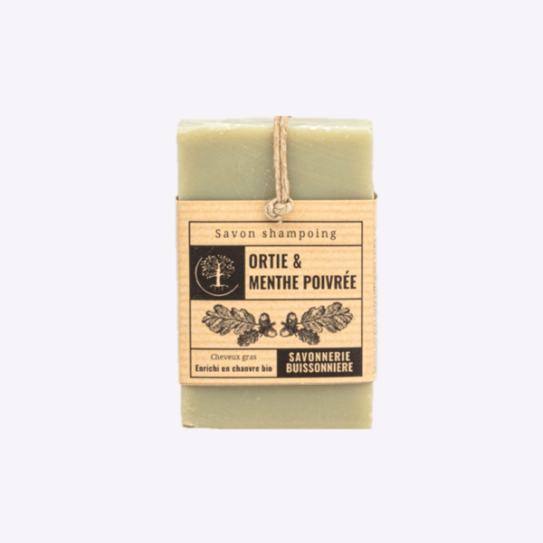 Shampoing solide Ortie & Menthe poivrée BIO | La Savonnerie Buissonnière