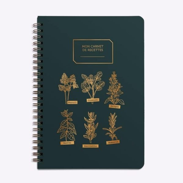 Carnet de recettes Mes aromates vert sapin de la marque Les Editions du Paon