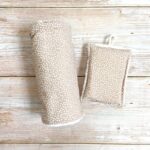 Duo essuie-tout lavable artisanal et éponge lavable