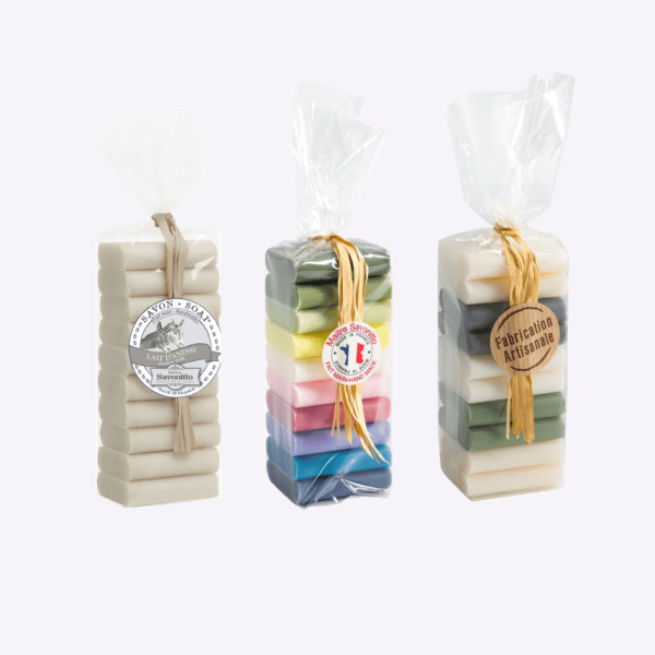 Lot de 10 savons multi-senteurs, lait d'ânesse et bienfaits Made in France de la marque Maître Savonitto