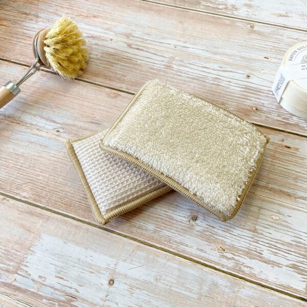 Eponge lavable en bambou double face