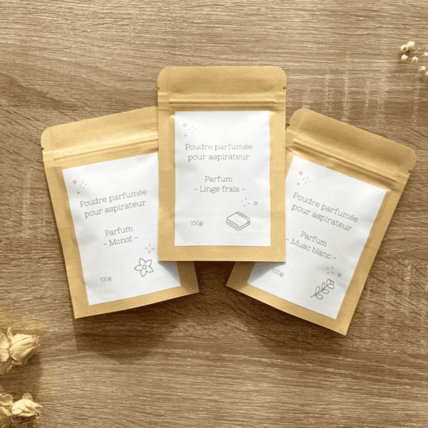Poudre parfumée pour aspirateur 3 parfums
