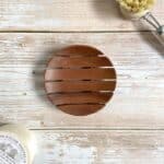 Porte-savon rond en bois d’Acajou