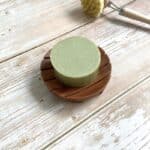 Porte-savon rond en bois d’Acajou